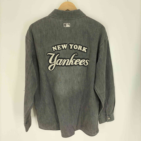 エムエルビー MLB Varsity Logo Denim Shirts バーシティ ロゴ デニム シャツ メンズ import:M