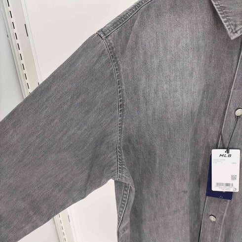 エムエルビー MLB Varsity Logo Denim Shirts バーシティ ロゴ デニム シャツ メンズ import:M