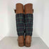 ダイアナ DIANA 切替 チェック柄 レザー ブーツ レディース JPN:23.5