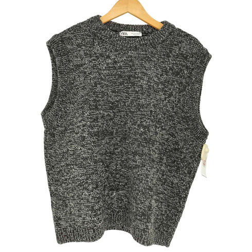 ザラ ZARA オーバーサイズ ツイストヤーンニットベスト レディース import:S