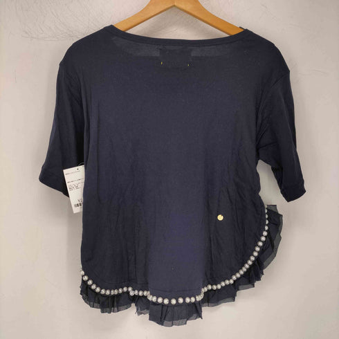 ミュベール MUVEIL 裾切り替えパール刺繍Tシャツ レディース JPN:36