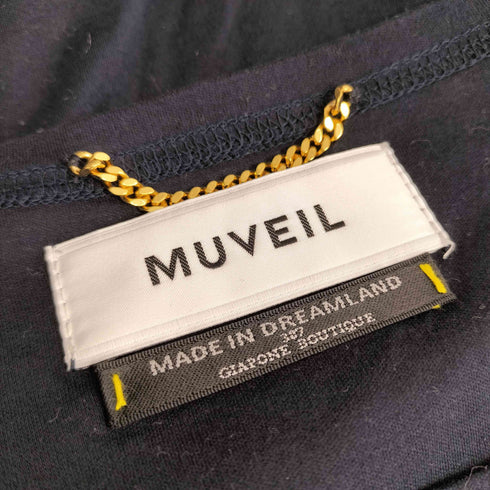 ミュベール MUVEIL 裾切り替えパール刺繍Tシャツ レディース JPN:36