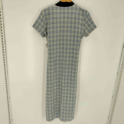 ユニフ UNIF ノーカラーチェックワンピース レディース import:L