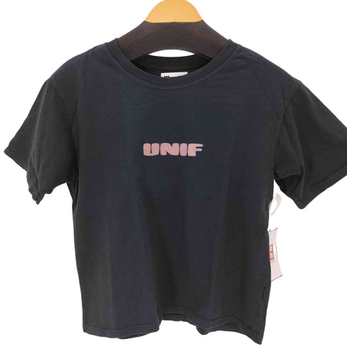 ユニフ UNIF ロゴプリントクルーネックTシャツ レディース import:XL