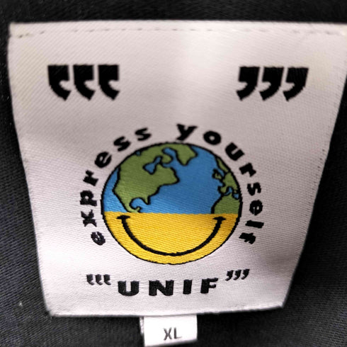 ユニフ UNIF ロゴプリントクルーネックTシャツ レディース import:XL