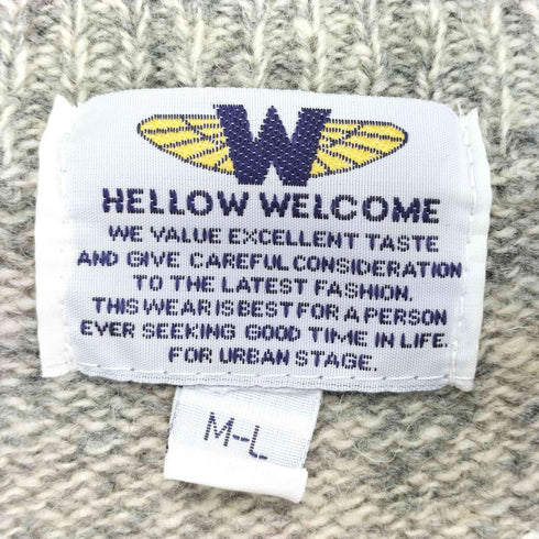 HELLOW WELCOME ヘンリーネックニット メンズ M-L
