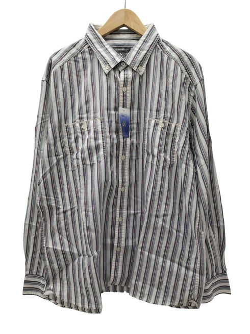 エディーバウアー Eddie Bauer マルチストライプ L/S レギュラーカラー シャツ ビックサイズ メンズ import:XL