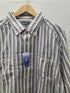 エディーバウアー Eddie Bauer マルチストライプ L/S レギュラーカラー シャツ ビックサイズ メンズ import:XL