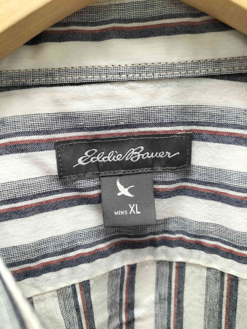 エディーバウアー Eddie Bauer マルチストライプ L/S レギュラーカラー シャツ ビックサイズ メンズ import:XL