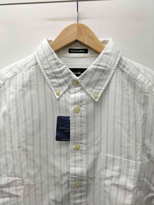 エディーバウアー Eddie Bauer レトロコットン マルチストライプ L/S ボタンダウン シャツ ビックサイズ メンズ import:XL