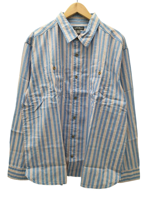 エディーバウアー Eddie Bauer マルチストライプ L/S レギュラーカラー シャツ ビックサイズ メンズ import:XL