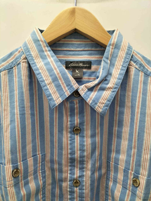 エディーバウアー Eddie Bauer マルチストライプ L/S レギュラーカラー シャツ ビックサイズ メンズ import:XL