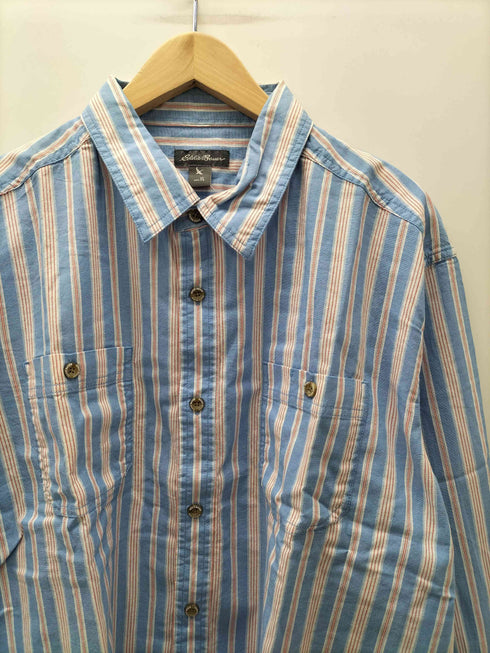エディーバウアー Eddie Bauer マルチストライプ L/S レギュラーカラー シャツ ビックサイズ メンズ import:XL