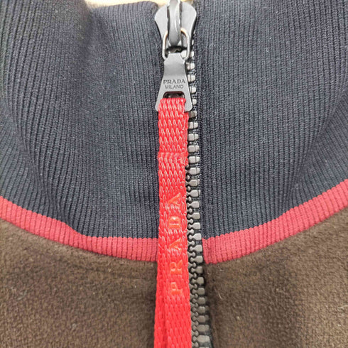 プラダ PRADA SPORTS イタリア製 スタンドカラー 切替 ダブルジップ フリースジャケット メンズ import:L