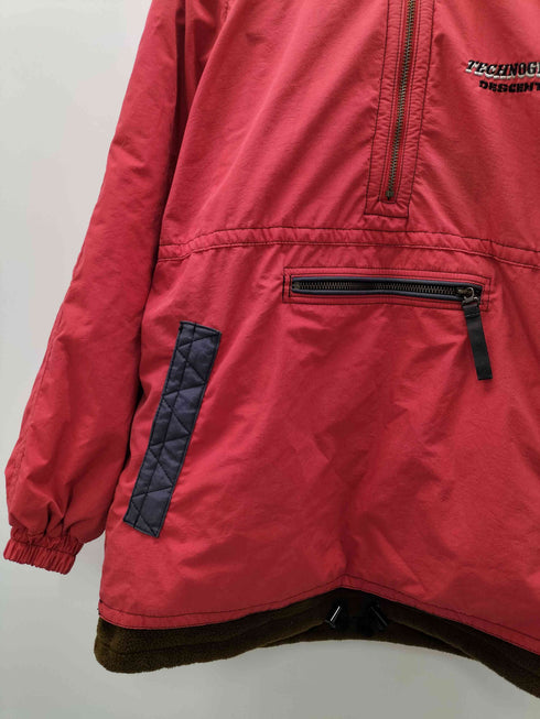 デサント descente フリース レイヤード アノラックパーカー ナイロン ハーフジップ メンズ JPN:M