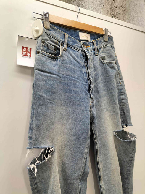シールームリン Sea Room lynn サイドカット ボタンフライ デニム パンツ メンズ 24インチ
