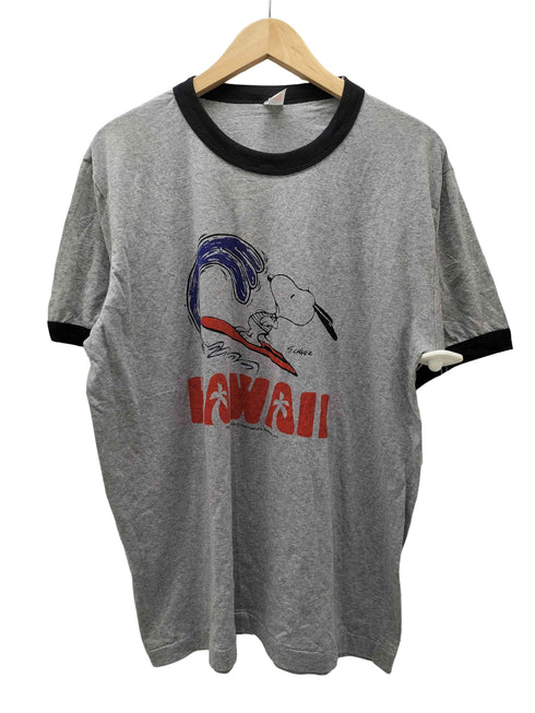 80-90S USA製 紙タグ キャラクター プリント S/S リンガー Tシャツ メンズ import:L