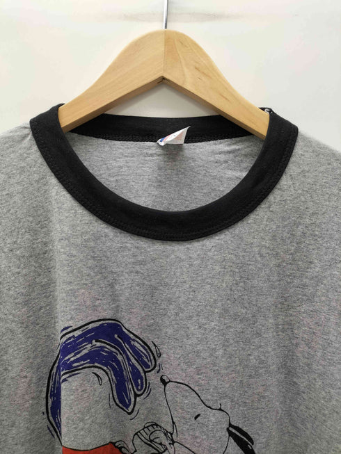 80-90S USA製 紙タグ キャラクター プリント S/S リンガー Tシャツ メンズ import:L