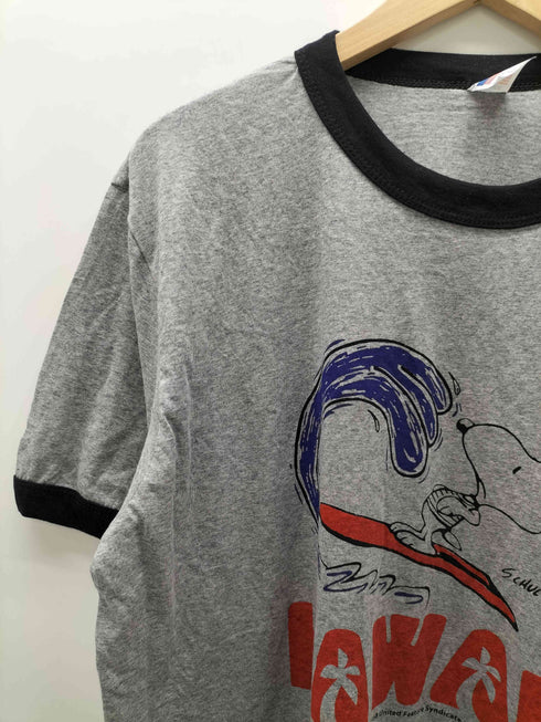 80-90S USA製 紙タグ キャラクター プリント S/S リンガー Tシャツ メンズ import:L