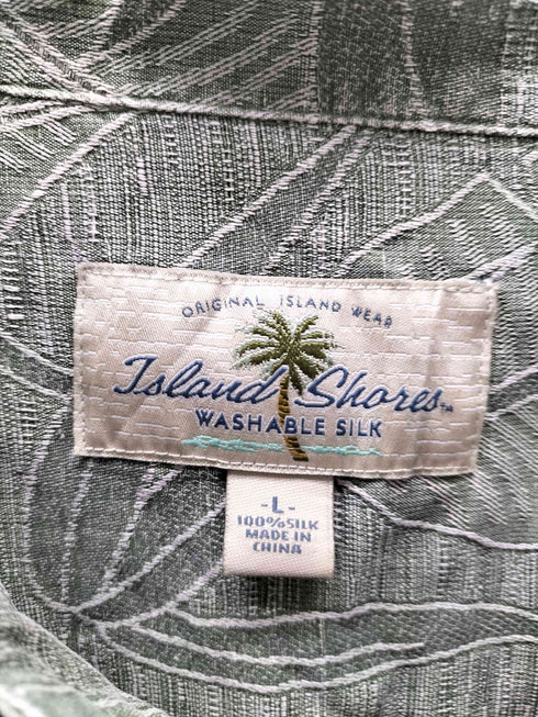 island shores 総シルク S/S シャツ メンズ import:L