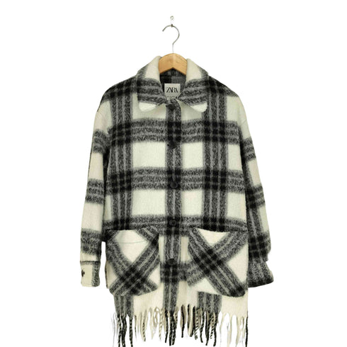 ザラ ZARA 裾フリンジシャギーシャツジャケット レディース S