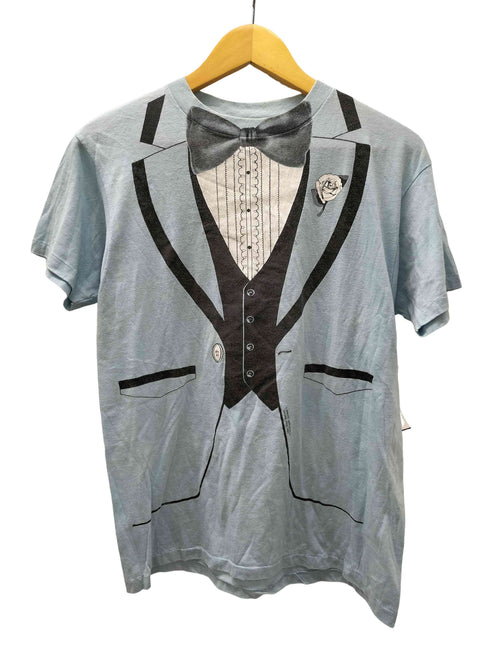 ヘインズ Hanes 90S USA製 企業ロゴ だまし絵 タキシード 両面プリント S/S クルーネック Tシャツ 棉ポリ メンズ import:L