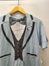 ヘインズ Hanes 90S USA製 企業ロゴ だまし絵 タキシード 両面プリント S/S クルーネック Tシャツ 棉ポリ メンズ import:L