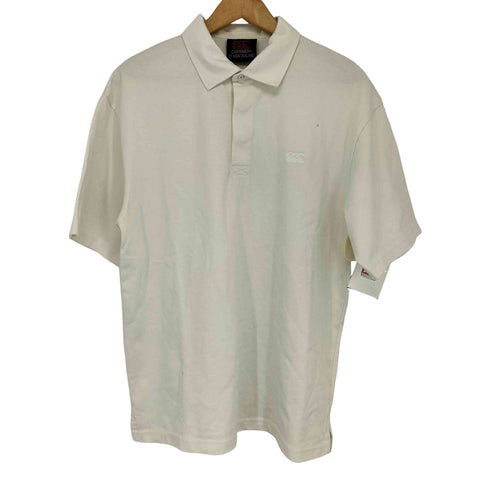 カンタベリーオブニュージーランド CANTERBURY OF NEW ZEALAND 刺繍ロゴ ラガーシャツ メンズ  L