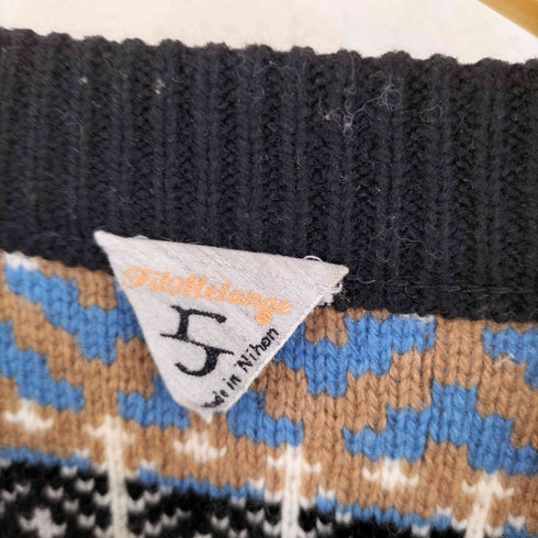 フィルメランジェ FilMelange 総柄 ウール カーディガン メンズ 5