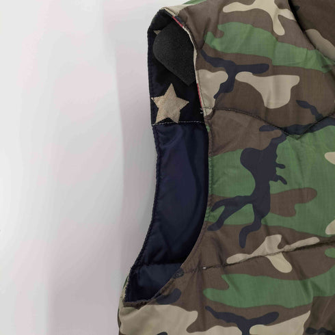 デニムアンドサプライ ラルフローレン DENIM & SUPPLY RALPH LAUREN 星条旗 カモ柄リバーシブルダウンベスト メンズ JPN:S