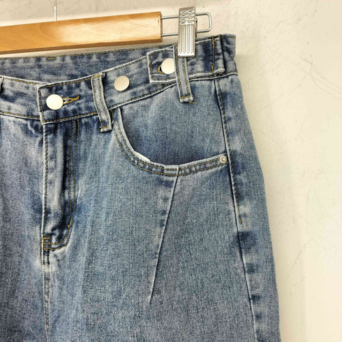 マナナ MANANA suerte カーブシルエット ルーズ デニムパンツ レディース JPN:L