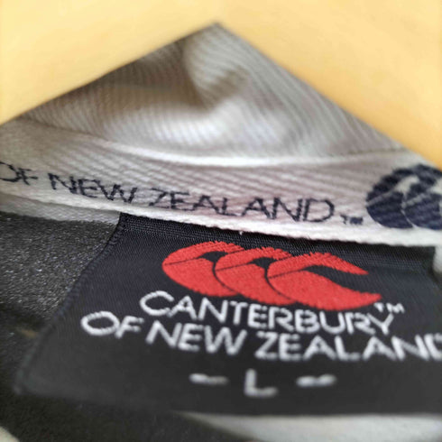 カンタベリーオブニュージーランド CANTERBURY OF NEW ZEALAND 刺繍ロゴ ボーダー ラガーシャツ メンズ L