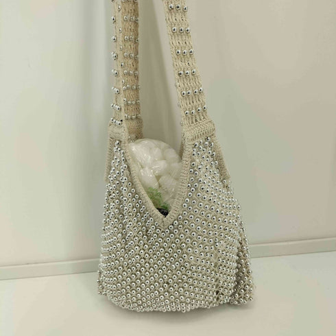 ザラ ZARA ビーズ 装飾 ショルダーバッグ レディース M