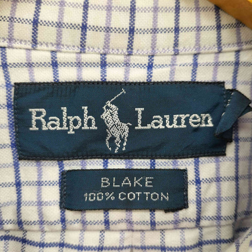 ラルフローレン RALPH LAUREN 90s BLAKE ポニー刺繍 ボタンダウン チェックシャツ メンズ import:L