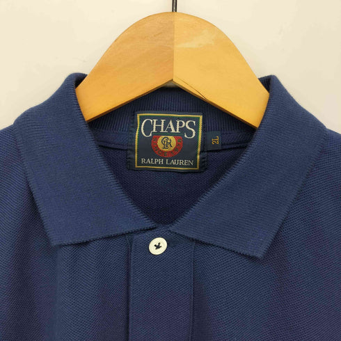 チャップスラルフローレン CHAPS RALPH LAUREN 80s デッドストック ワンポイント刺繍 L/S ポロシャツ 長袖 メンズ import:XL