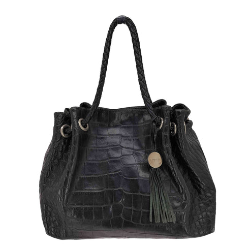 フルラ FURLA SHINING シャイニング クロコ 型押し レザー ショルダー バッグ Y2K レディース