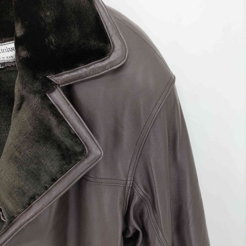 GIANNI MARIOLANO 90s イタリア製 裏地ファー ダブルレザージャケット Import メンズ L
