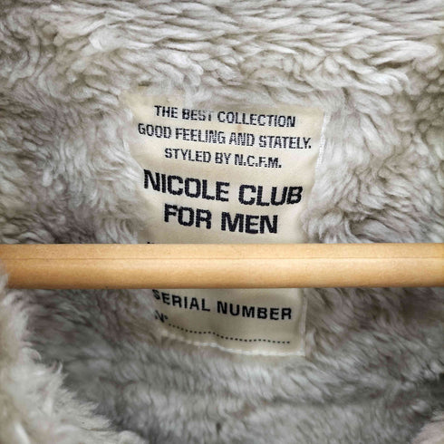 ニコルクラブフォーメン NICOLE CLUB FOR MEN 90-00s 裏地ボア クラックフェイク ムートンジャケット Y2K メンズ
