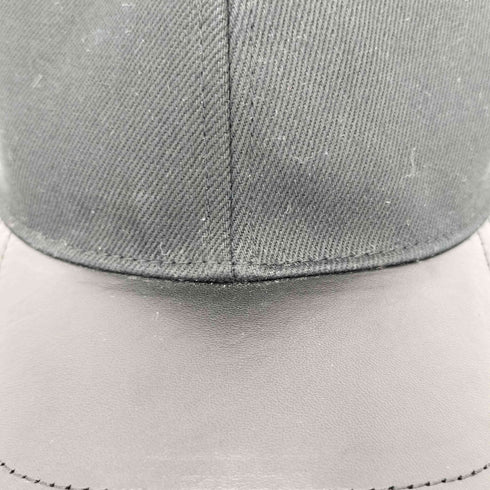 ジルサンダー JIL SANDER CAP 15 WL メタルロゴデザイン レザー切り替え 6パネル ベースボールキャップ メンズ S