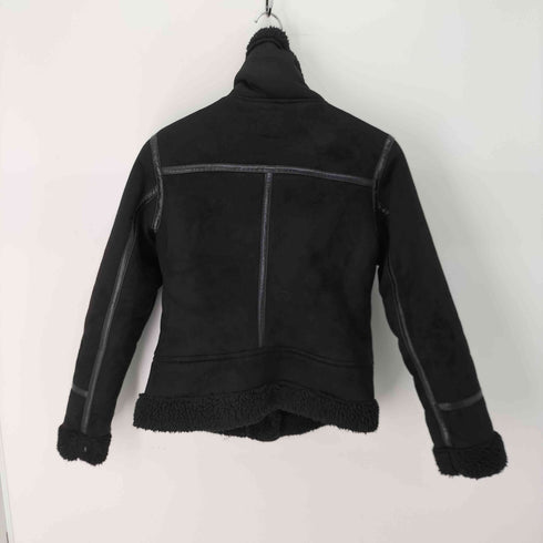 ザラ ZARA フェイクムートン ボア ダブルライダース ジャケット レディース JPN:S