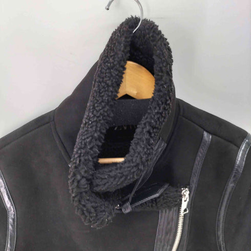 ザラ ZARA フェイクムートン ボア ダブルライダース ジャケット レディース JPN:S