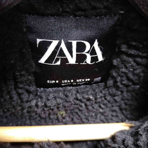 ザラ ZARA フェイクムートン ボア ダブルライダース ジャケット レディース JPN:S