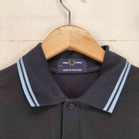 フレッドペリー FRED PERRY イングランド製 ワンポイント刺繍鹿の子ポロシャツ メンズ 42