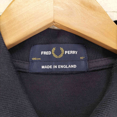 フレッドペリー FRED PERRY イングランド製 ワンポイント刺繍鹿の子ポロシャツ メンズ 42