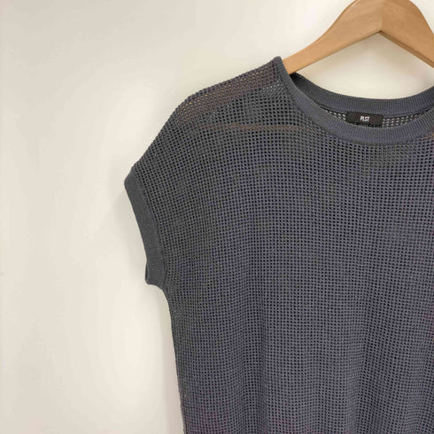 プラステ PLST 24AW ラメメッシュフレンチスリーブセーター レディース