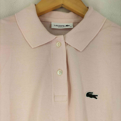 ラコステ LACOSTE ロゴ刺繍 S/S コットンポロシャツ レディース 40