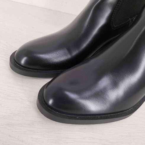 ザラ ZARA サイドゴア プレート付き レザーショートブーツ レディース EUR:37