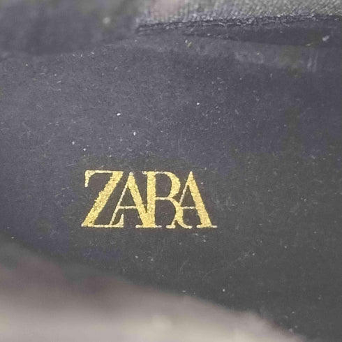 ザラ ZARA サイドゴア プレート付き レザーショートブーツ レディース EUR:37