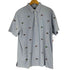 ラルフローレン RALPH LAUREN KNIT OXFORD 総柄ランダム刺繍ストライプ S/S BDポロシャツ メンズ import:XL