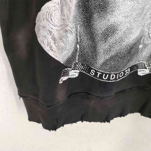 STUDIO33 フロントキリストプリントダメージ加工クルーネックスウェット street メンズ